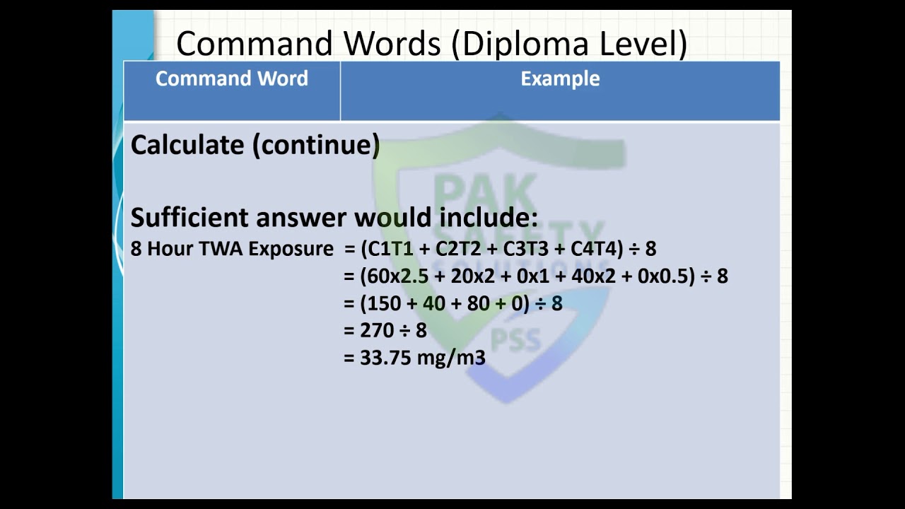 NEBOSH Diploma Level Command Words|Part 4 (As per NEBOSH Guide)