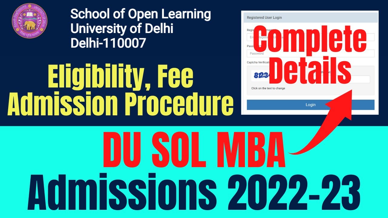 DU SOL MBA Admissions 2022-23 | Eligibility, Fee, Admission Procedure | SOL Reporter.