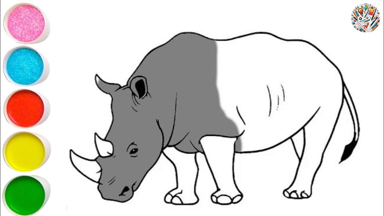 HOW TO DRAW RHINO DRAWING 