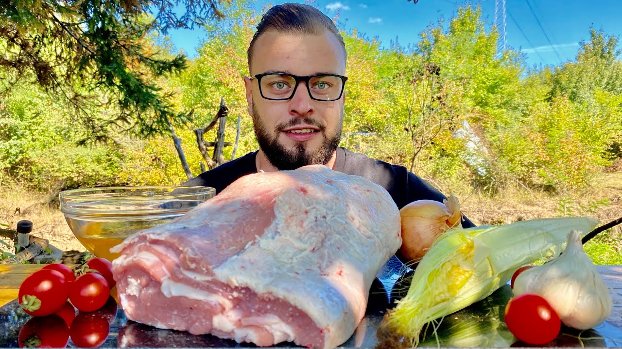 Большой кусок мяса, зажаренный на галактическом камне. Рецепт в Меде.