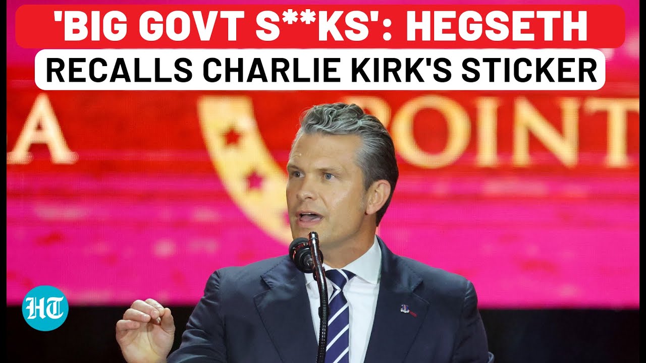 'Big Govt S**ks': Hegseth Recalls Charlie Kirk's Sticker At Grand Memorial| Trump| Turning Point USA
