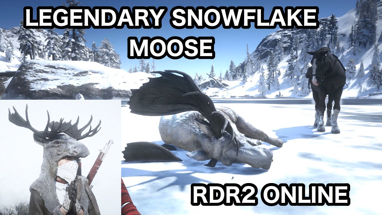 LEGENDARY SNOWFLAKE MOOSE LOCATION RED DEAD REDEMPTION 2 ONLINE NATURALIST ANIMALS
