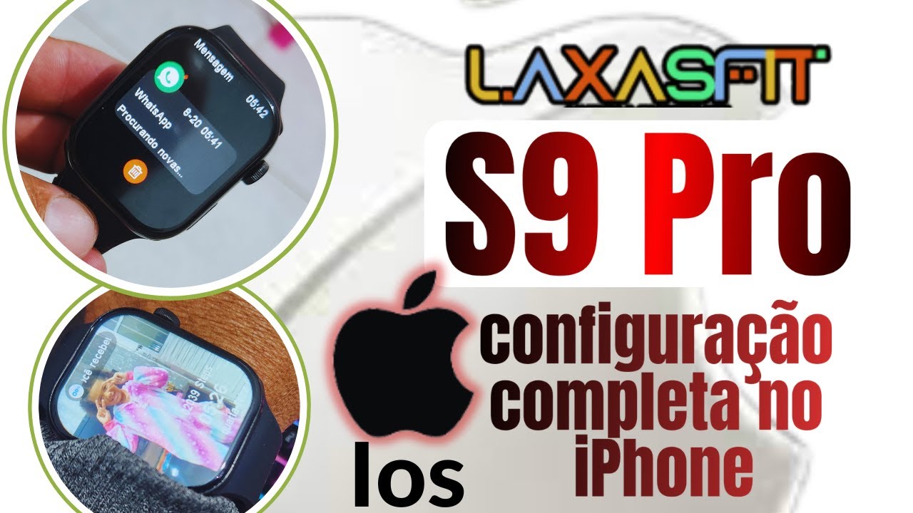 S9 Pro LaxasFit  smartwatch configuração completa no iPhone