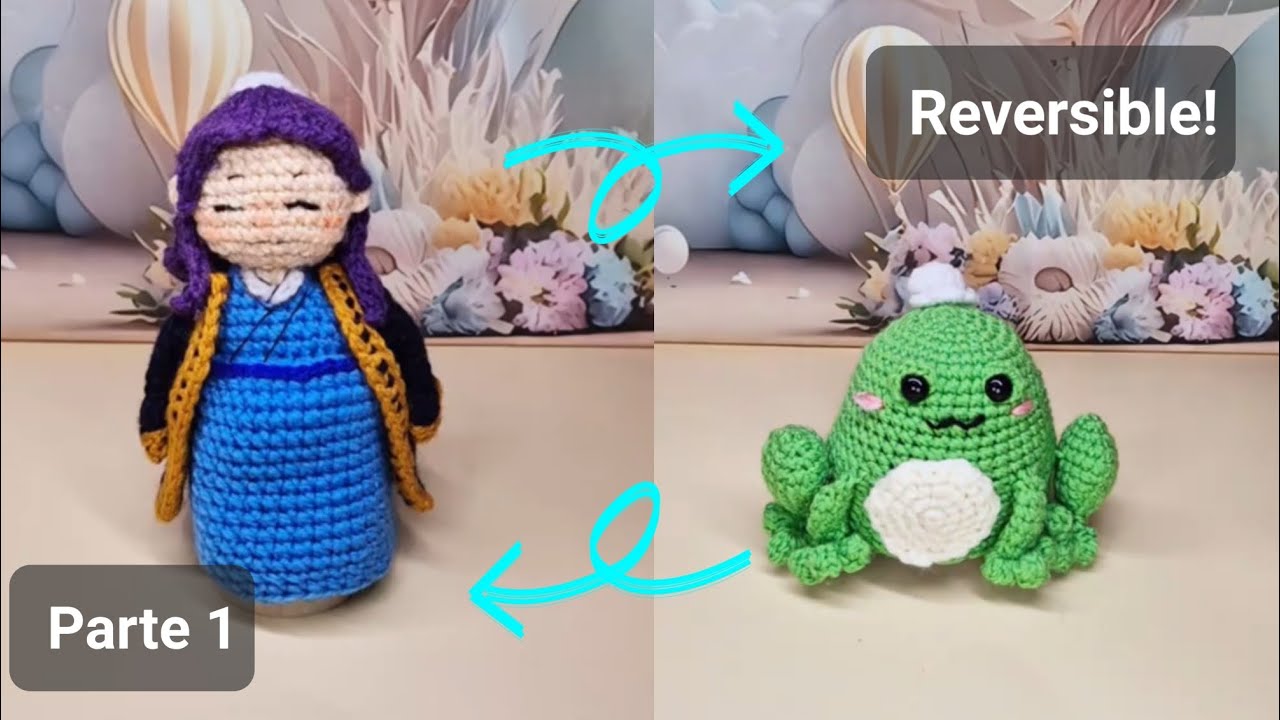 Amigurumi de Jinshi reversible (La rana imperial) Parte 1 de 3