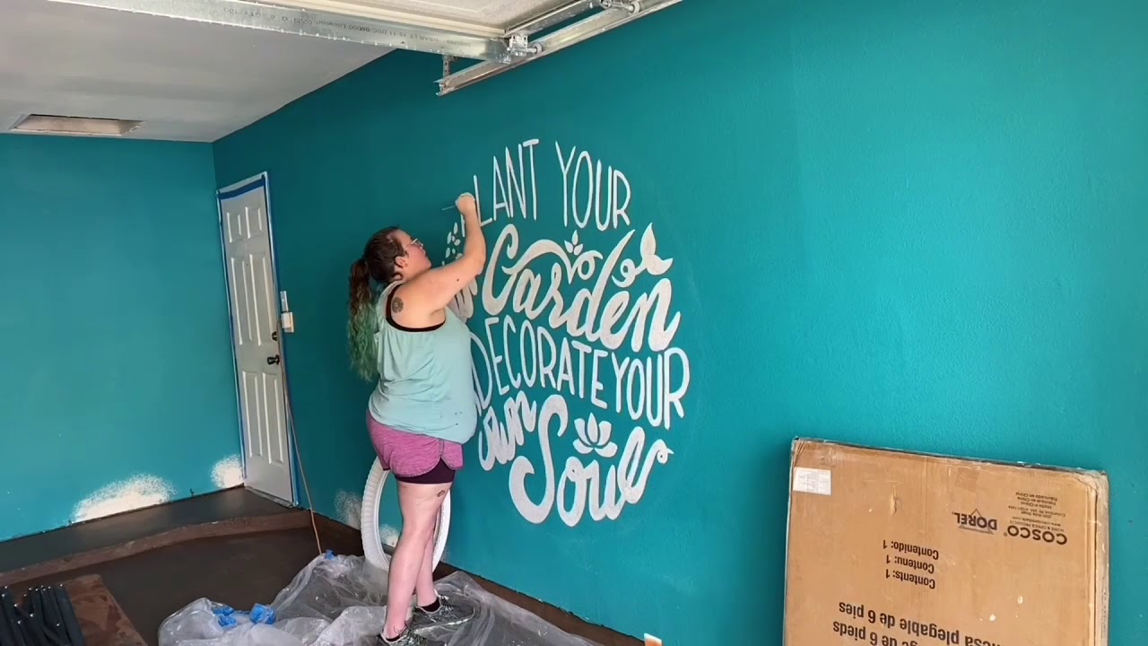 Sanctuary Gardens Hand-Lettering Mural Time Lapse