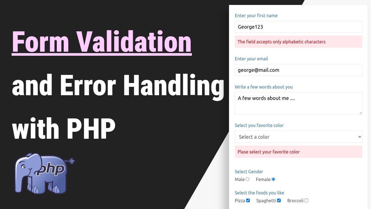 Form Validation and Error Handling with PHP and MySQL