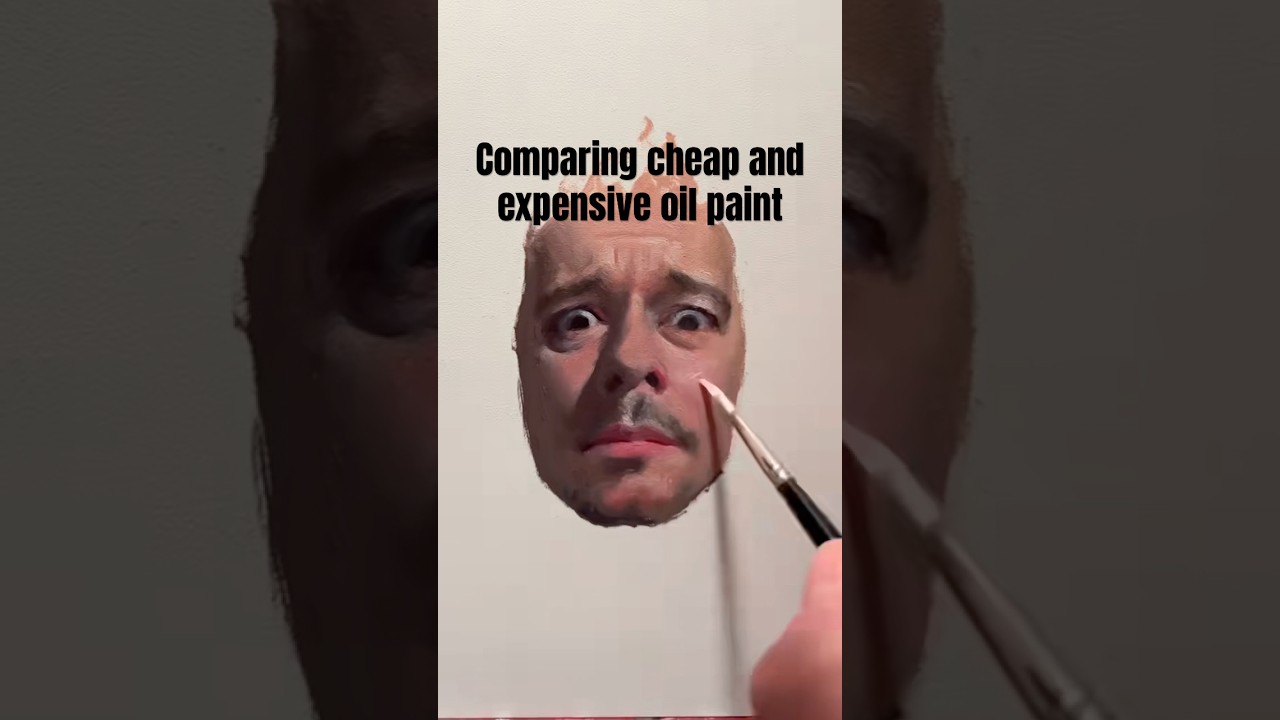Comparing cheap and expensive oil paint #artchallege #art #painting #howtopaint #drawing #sketching