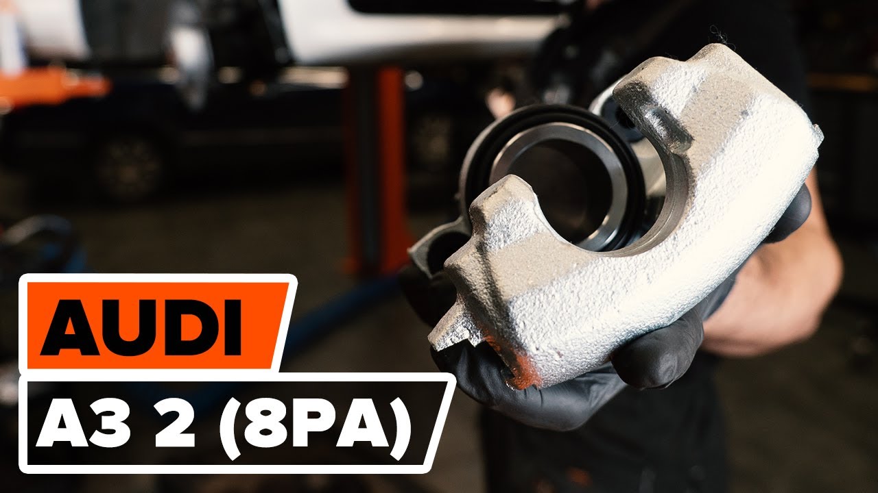 How to change front brake caliper on AUDI A3 2 (8PA) [TUTORIAL AUTODOC]
