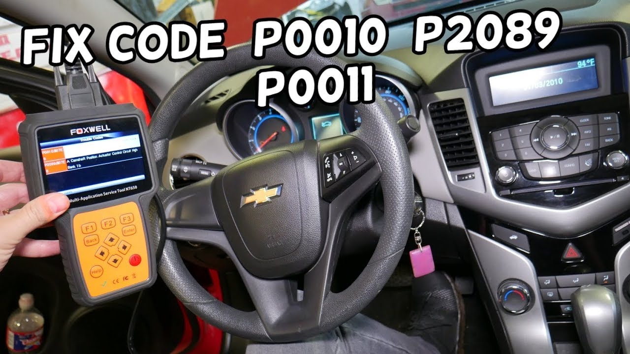 Code P0010 P2089 P0011 Chevrolet Cruze Sonic. Engine Light ON Chevrolet Cruze Sonic