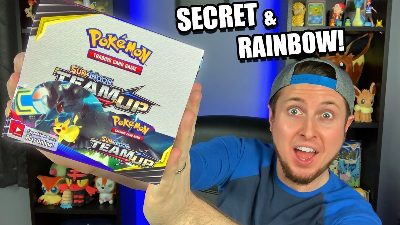 SECRET & RAINBOW RARE in one TEAM UP POKEMON CARDS BOOSTER BOX OPENING