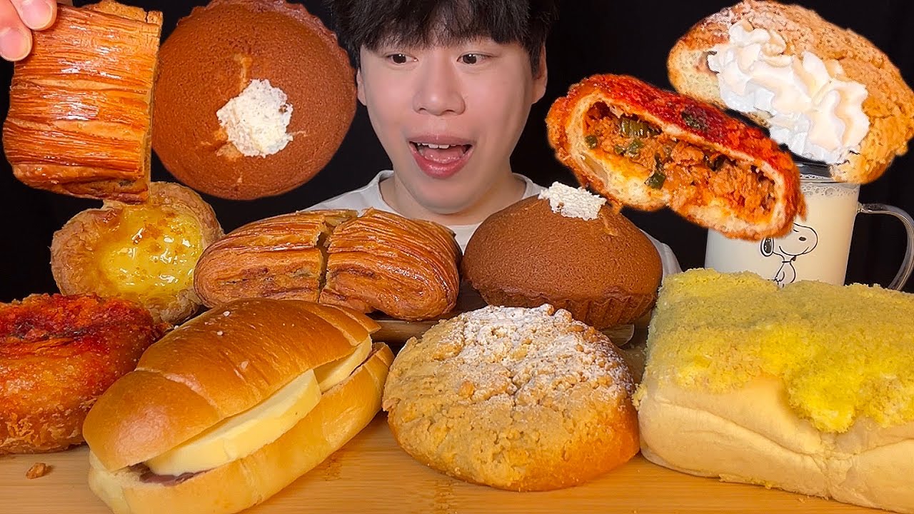 SUB) Tous les jours bread mukbang asmr | корейский mukbang