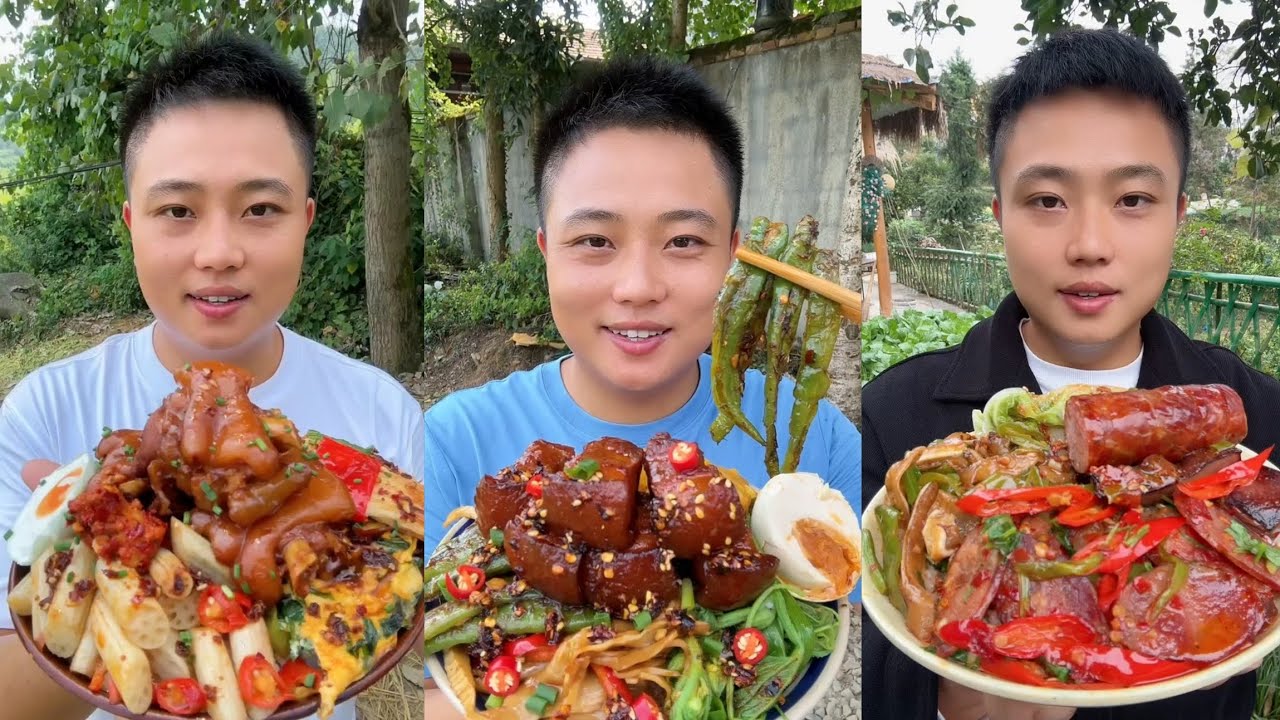 Yummy #60 Eat Meat 🍖🥓🫑🌶️🦑🍲, chicken 🍗🍗, Shrimp 🦐🦐.. #mukbang #eatingshow #food 