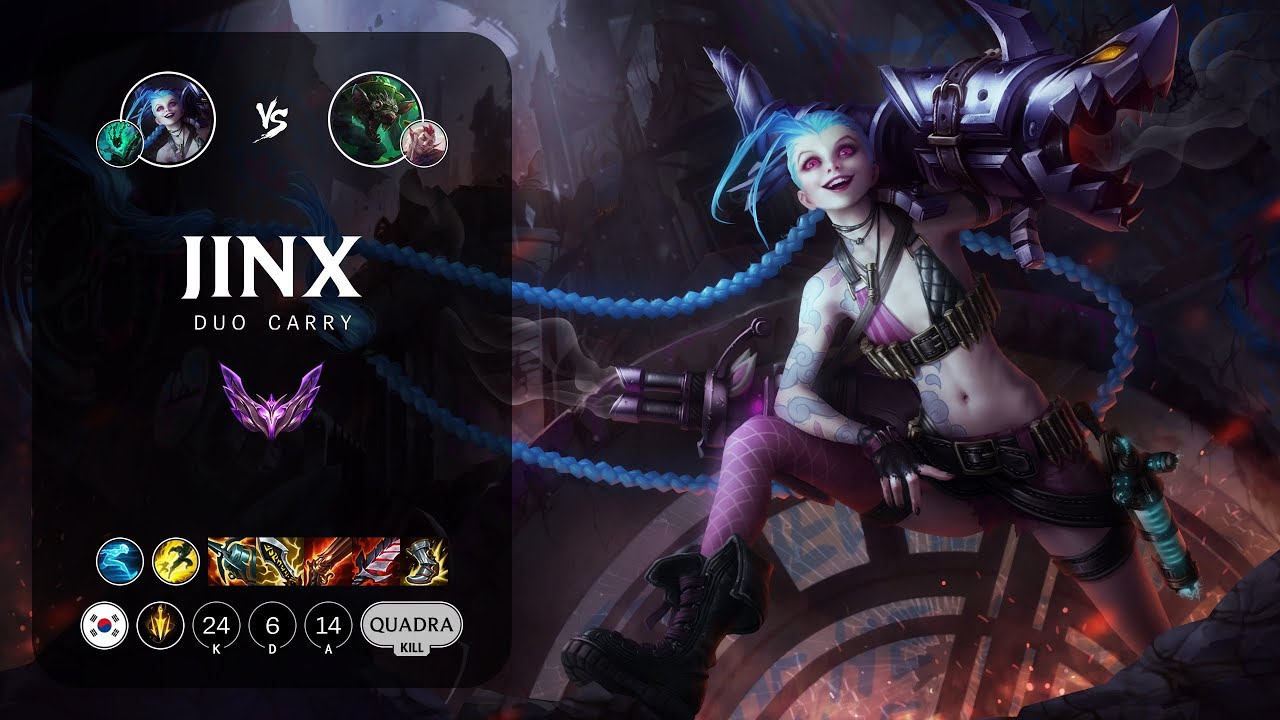 Jinx ADC vs Twitch - KR Master Patch 13.23