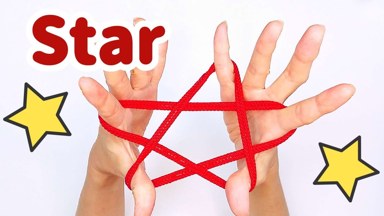 How to make a star　2 types　Very easy　String Figure/Cat's Cradle/Ayatori