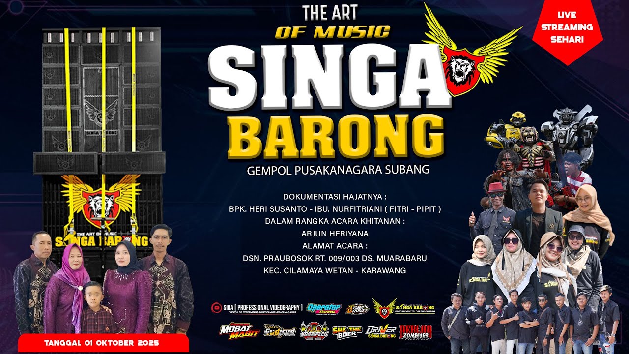 LIVE NGARAK SINGA BARONG || TANGGAL 01 OKTOBER 2025 || DS.MUARA BARU KEC. CILAMAYA KARAWANG