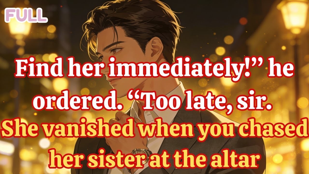 Find her immediately he ordered  Too late, sir  She vanished when you chased her sister at the altar
