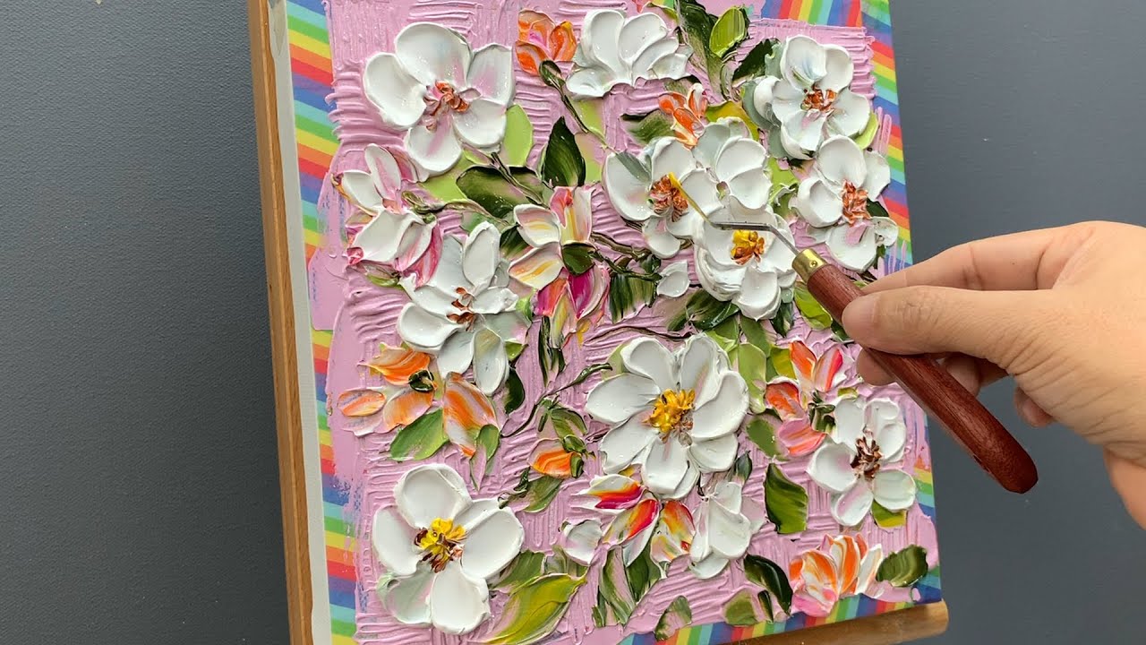 Spring Time Palette Knife Acrylic Painting
