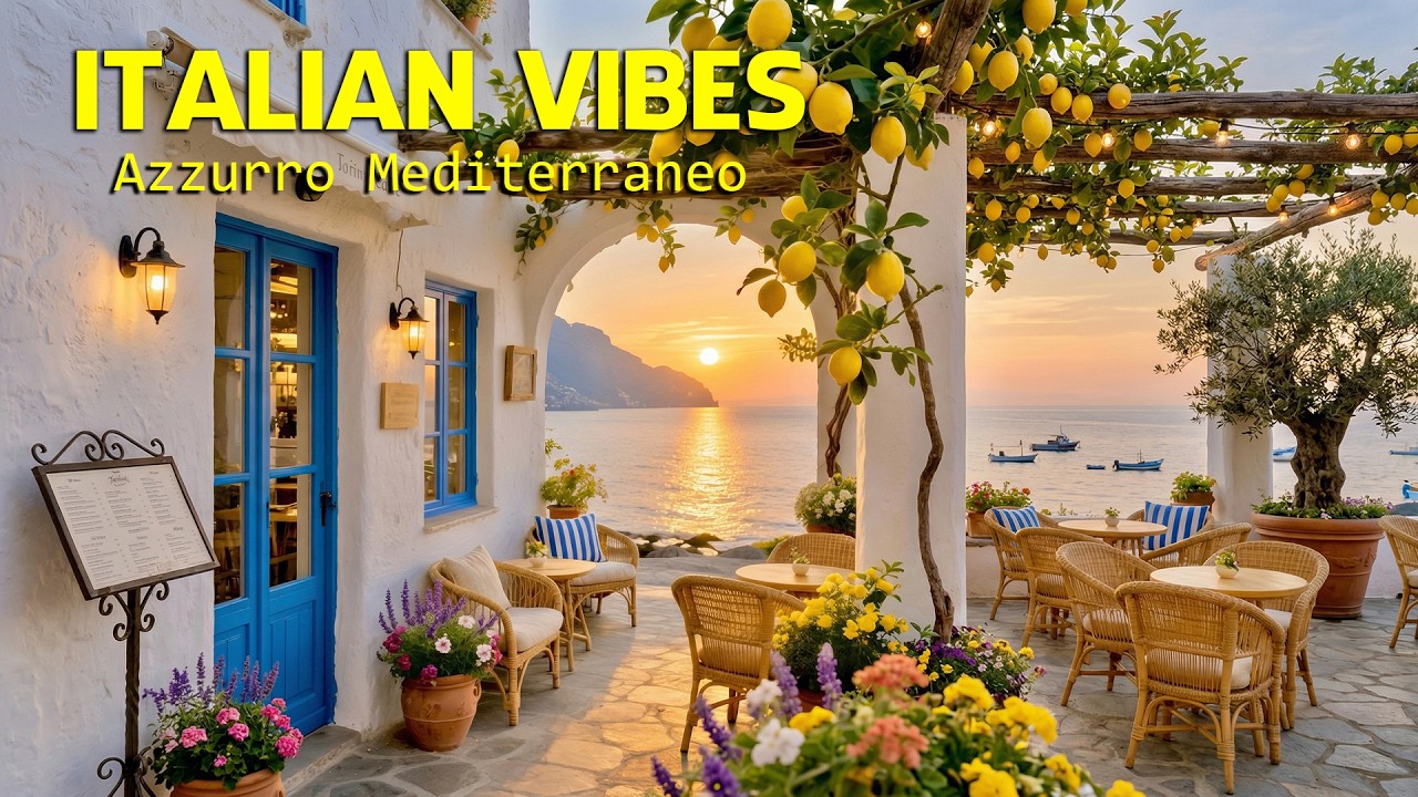 The Best 🇮🇹 Italian Music🎶 Italian Vibes 🎶 1+ Hour Scenic Amalfi Coast & Lake Como Relaxation 4K