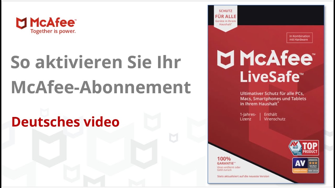 So aktivieren Sie Ihr McAfee-Abonnement