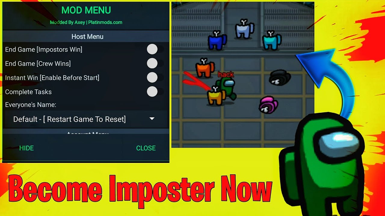 Among us MOD APK 100% IMPOSTER + All Skins, Pets and Hats unlocked | New V2020.9.9