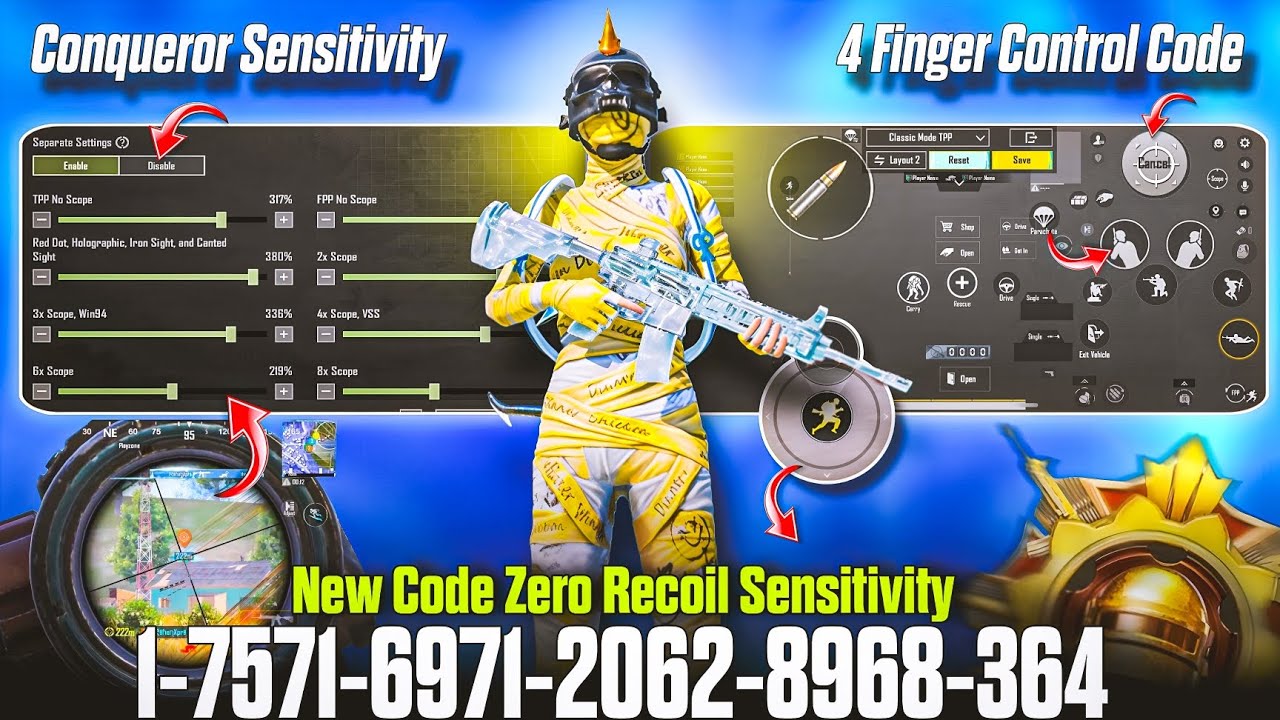 Bgmi 4.1 Update Sensitivity 🔴 | Bgmi Sensitivity Settings All Devices Work ✅ | 4 Finger Claw code ?