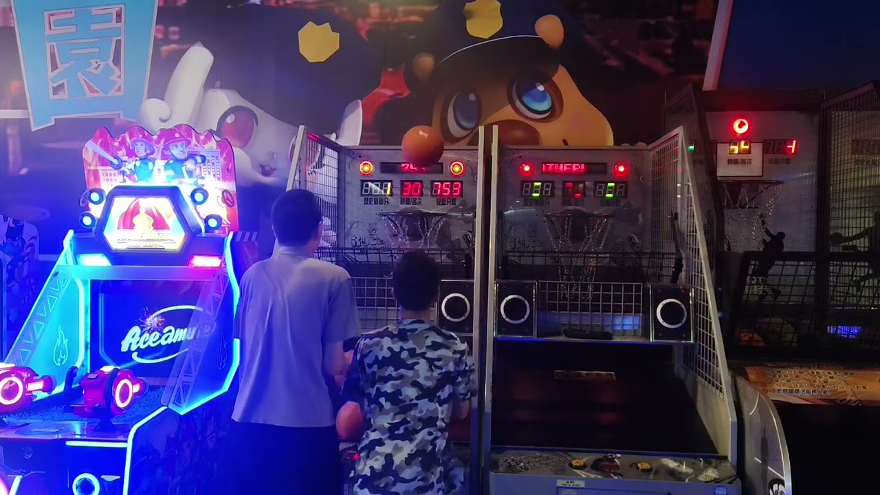 20260306@卡通尼樂園南港店搖滾投籃機@alexfu1236和@威的魔手頻道雙打10顆一🏀之差無緣1200分程度