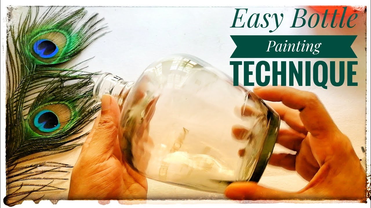 Easy Bottle Painting |How To Paint Glass Bottle |5 Minutes Craft | Finger Painting Techniques Ep:149
