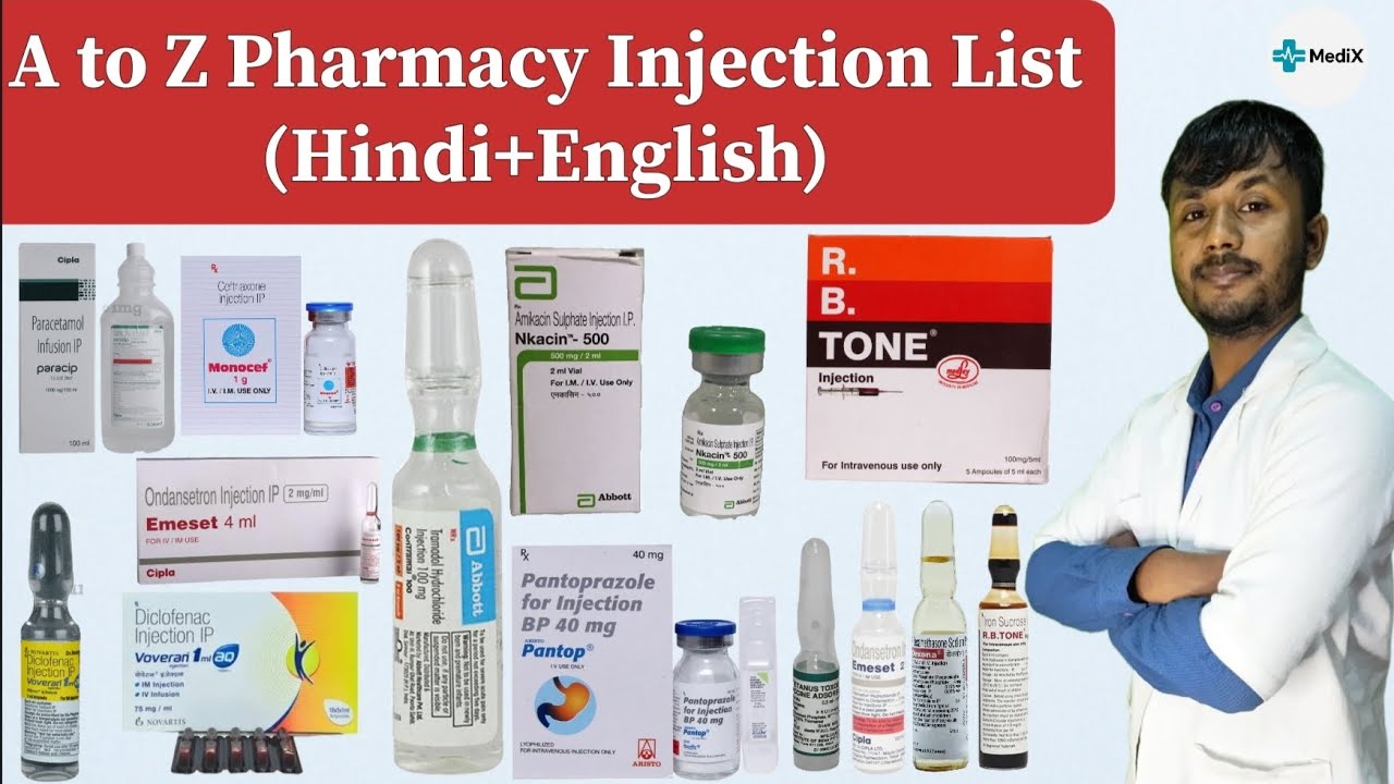 Most Common Injections Used in Pharmacy 💉 | Hindi + English | Injection List