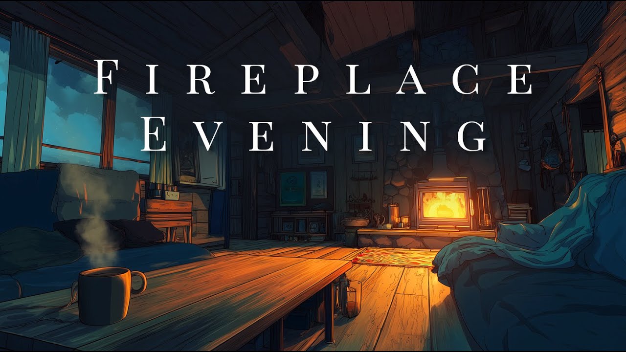 Relaxation music with Warm Crackles & Cozy Tones - Fireplace Evening