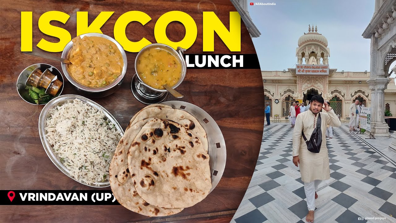 I Tried ISKCON Food in Vrindavan Govinda's Garden Cafe || All About India