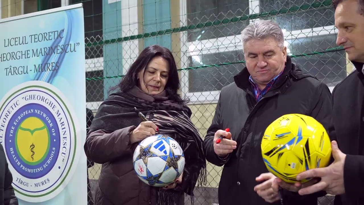 Inaugurare teren minifotbal  Liceul Gheorghe Marinescu - Targu Mures