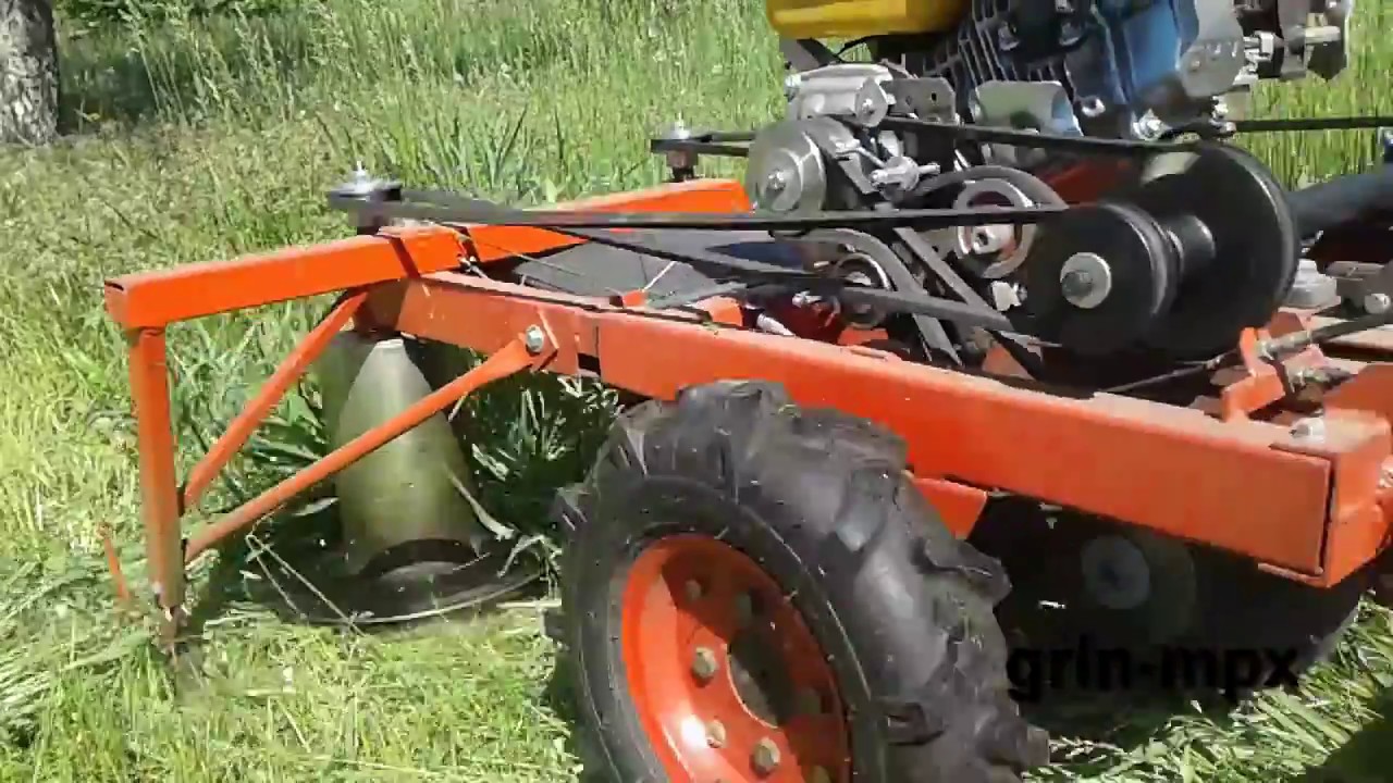 Роторная косилка своими руками-4 . Тест драйв.  Homemade rotary mower test.