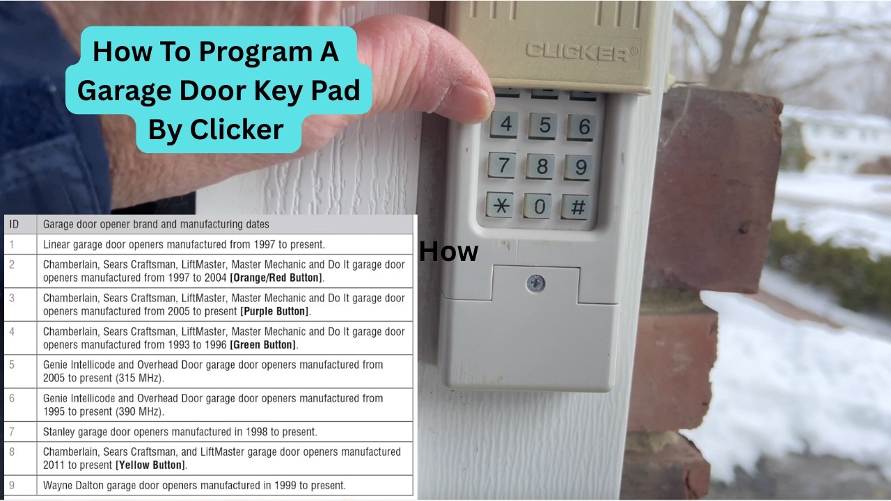 How To Change The Garage Door Code On An Older Garage Door Key Pad By Clicker