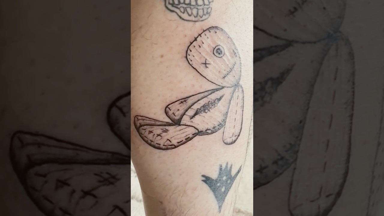 My new Korn Doll tattoo #tattoo #korn #blackandgreytattoo #legtattoo #stickertattoo #inked