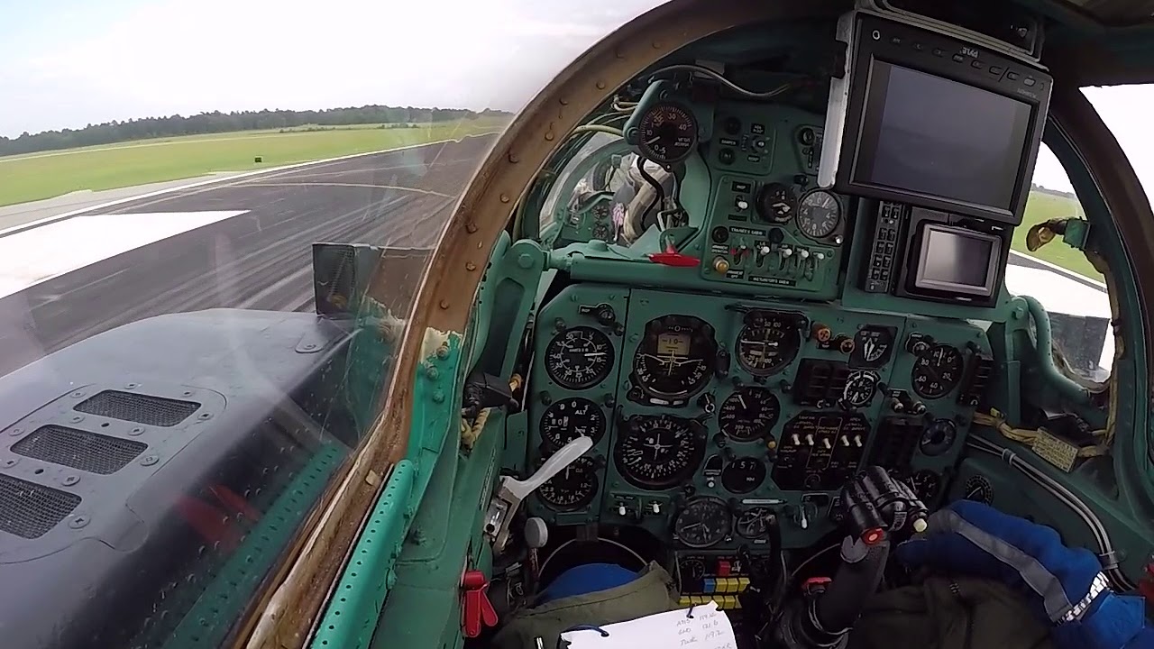 MiG-23UB takeoff from cockpit