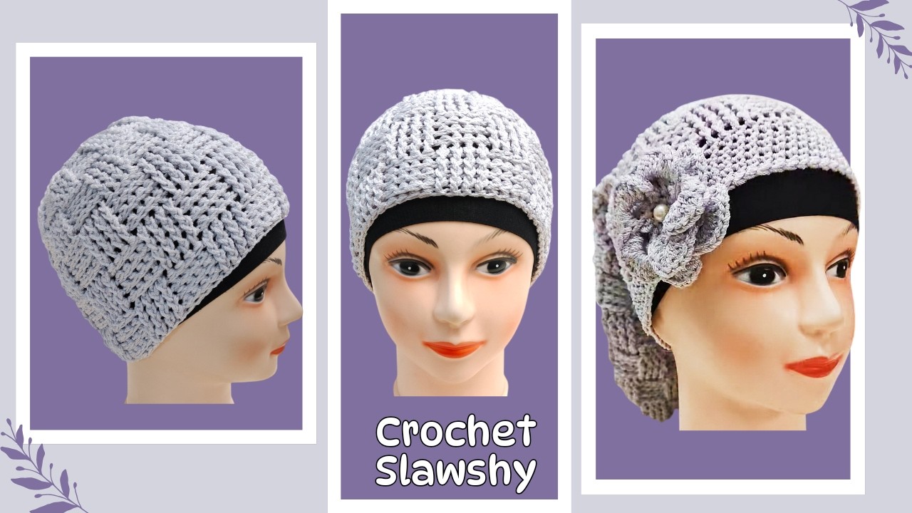 كروشيه طاقية او سلاوشى بغرزة الباسكيت💖💖How to Crochet the Quick Gift Slouch Hat