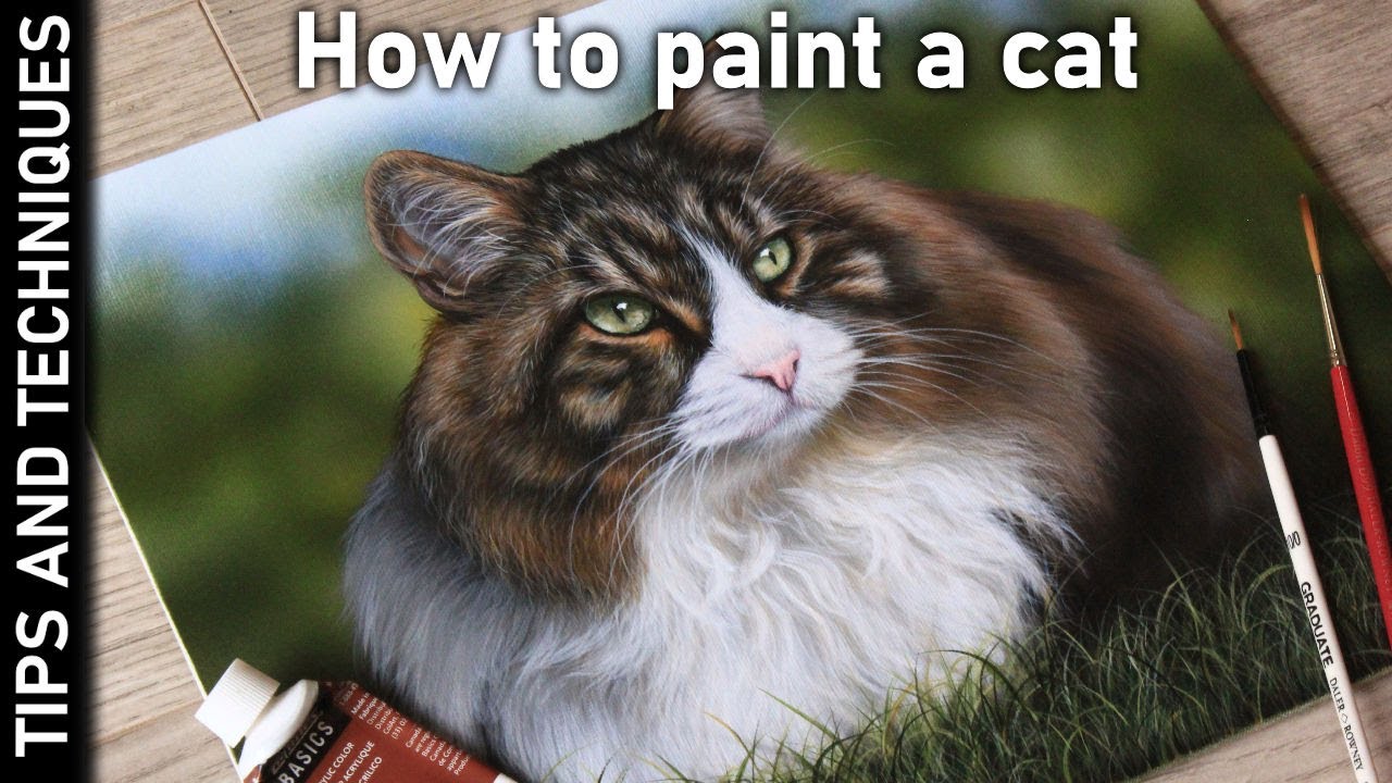 HOW TO PAINT A REALISTIC CAT IN ACRYLICS | PAINTING FUR TIPS