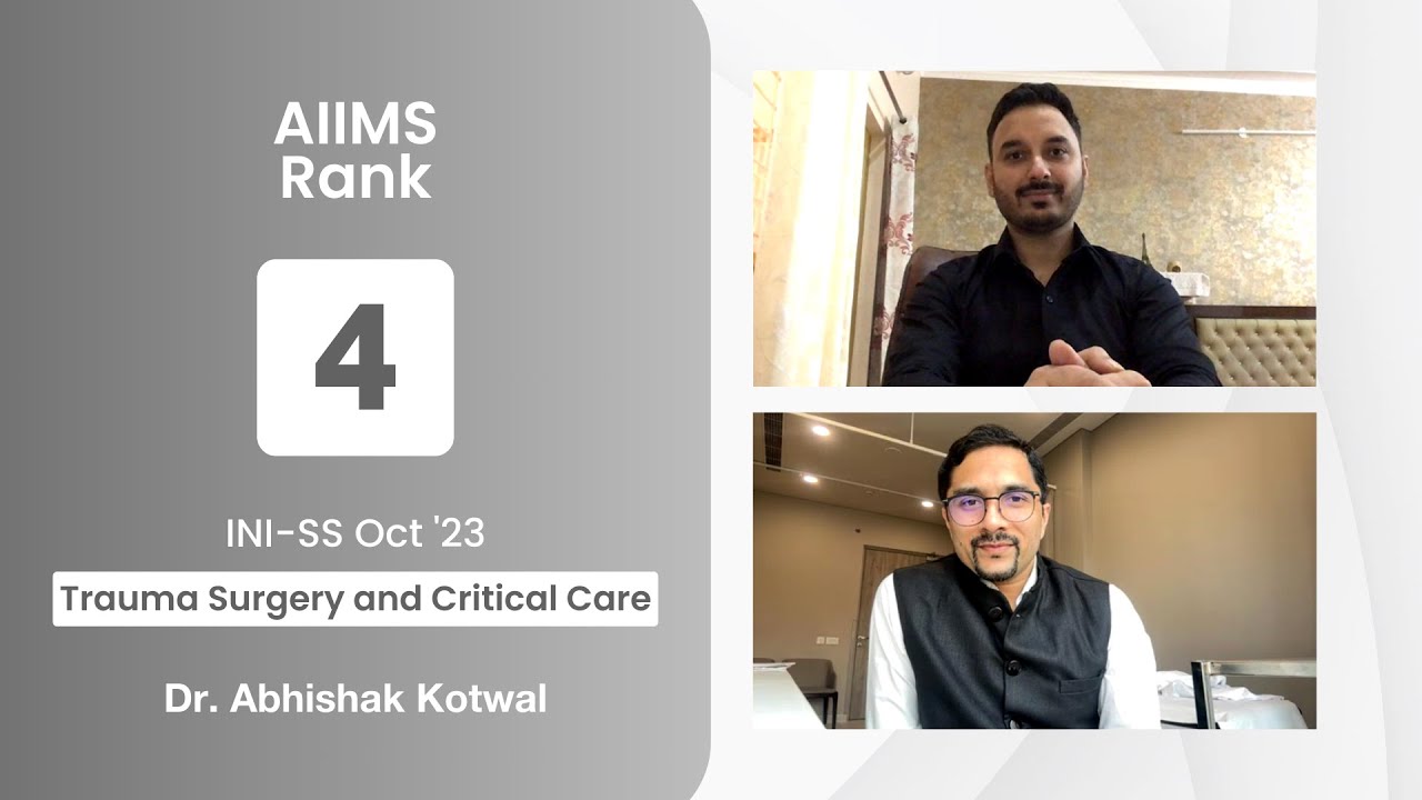 INI-SS Oct’23, AIIMS Rank 4, Trauma Surgery & Critical Care Dr. Abhishak with Dr. Rohan Khandelwal