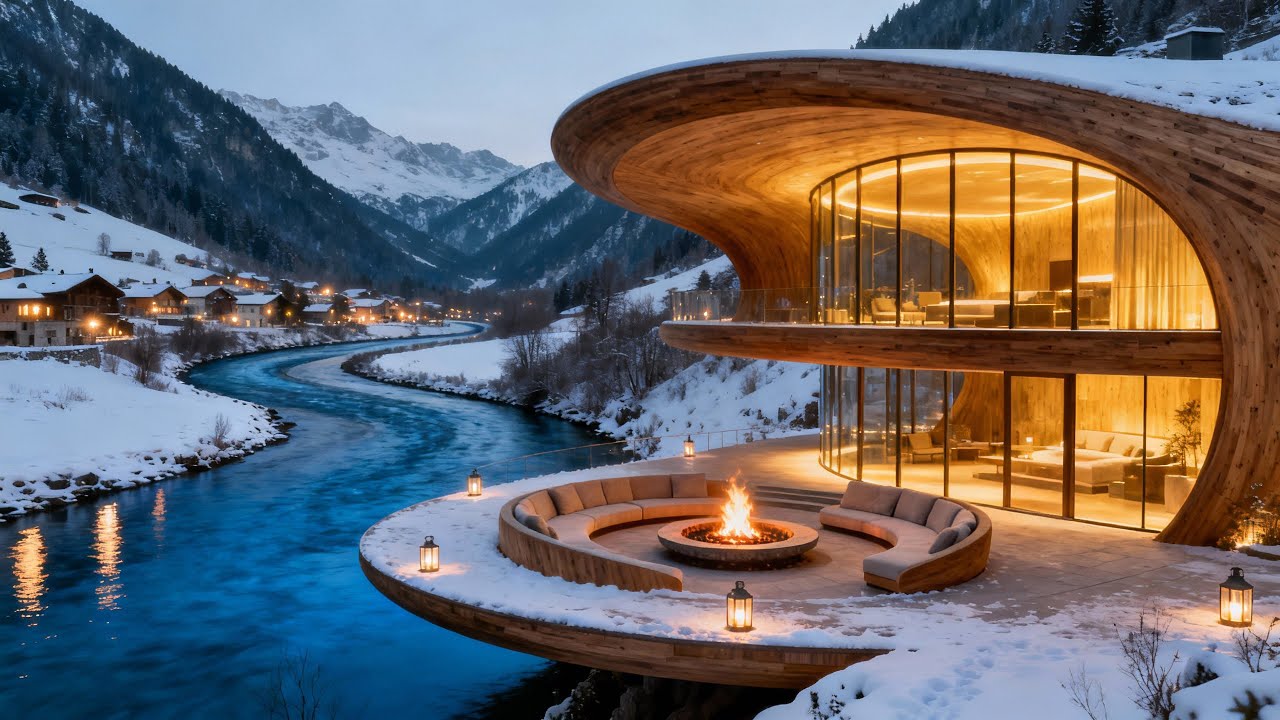 Peaceful Winter Piano ☕ Snowfall Coffee Shop | Smooth Ambience for Stress Relief & Calm