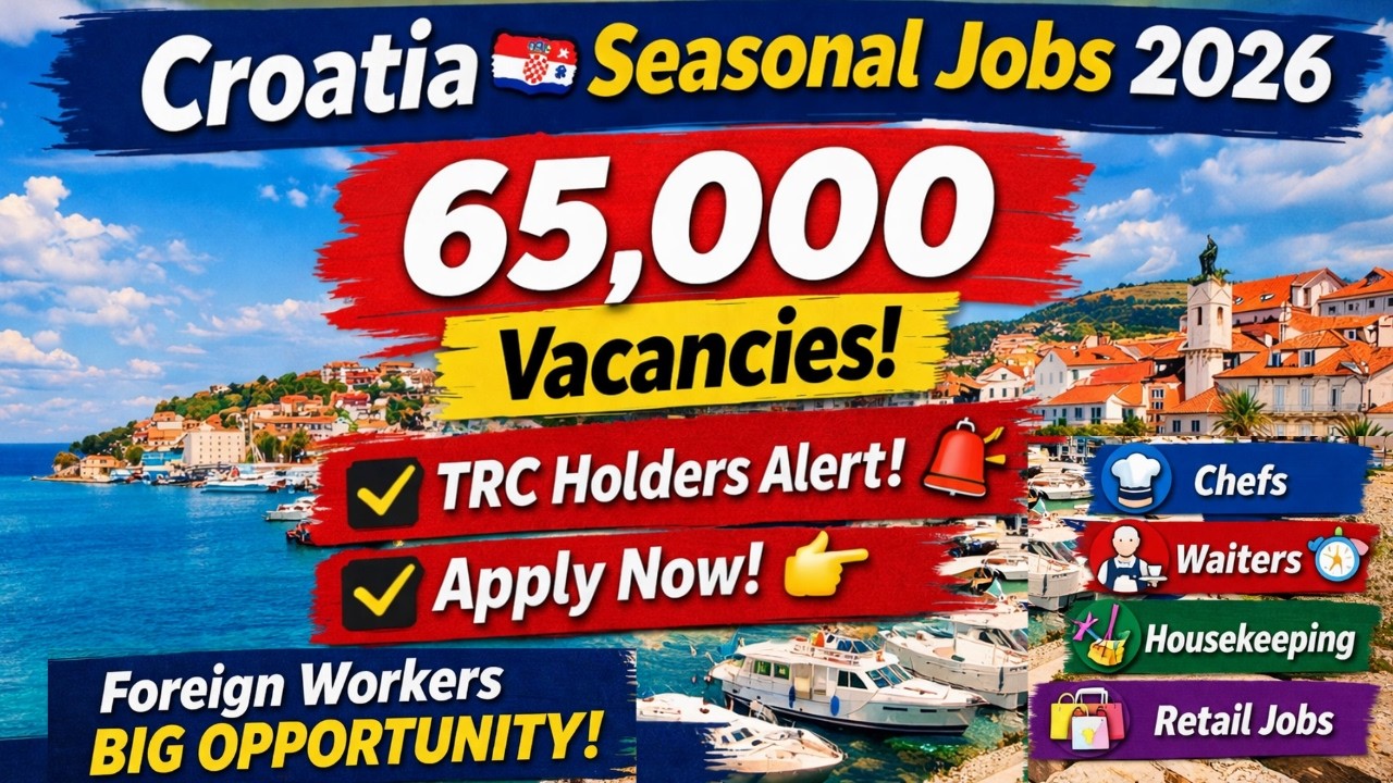 Croatia Seasonal Jobs 2026 🇭🇷 | 65,000 Vacancies | Apply Now! Unemployed In Croatia? Full Info