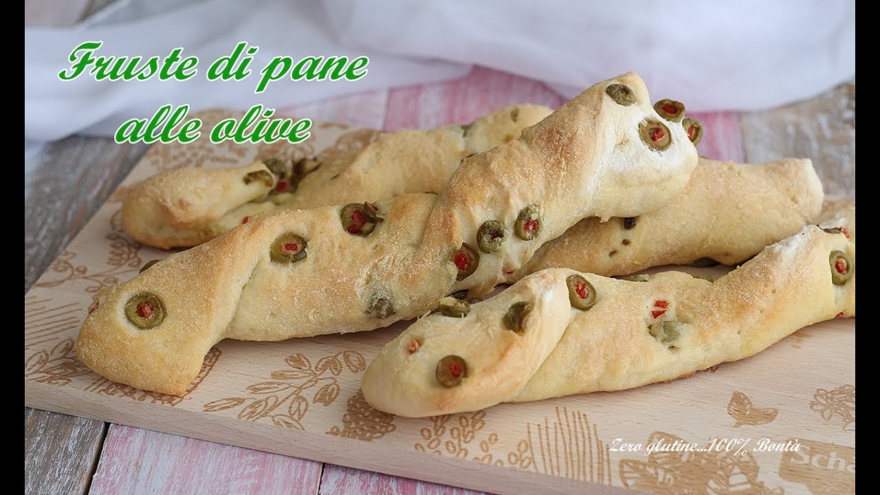 Fruste di pane alle olive, senza glutine