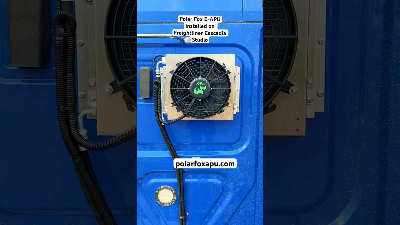 Electric APU For Semi Trucks Polar Fox E-APU installed on Freightliner Cascadia Studio #polarfoxapu