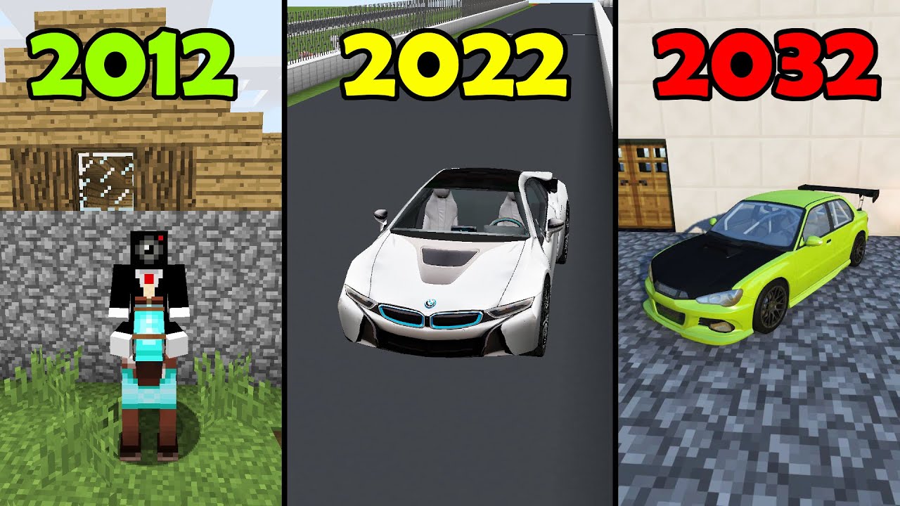 minecraft vehicles in different years