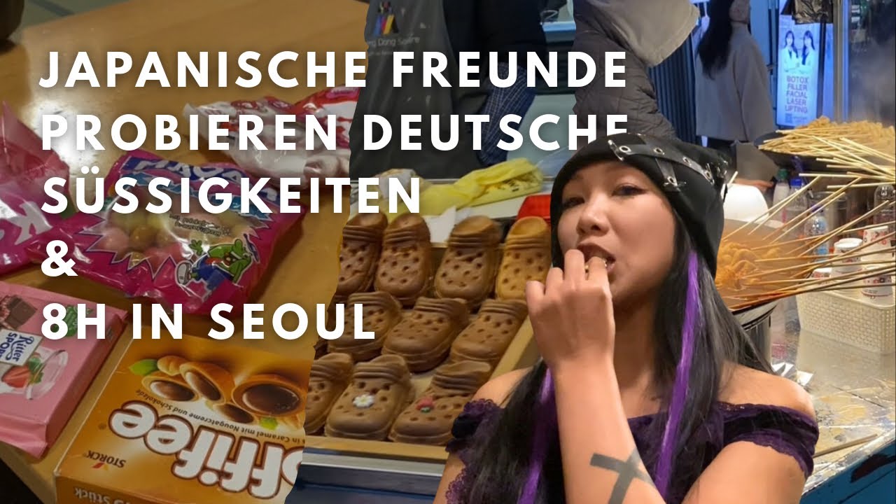 Meine Freunde in Japan probieren deutsche Süßigkeiten & was wir 8h in Seoul geschafft haben! VLOG 