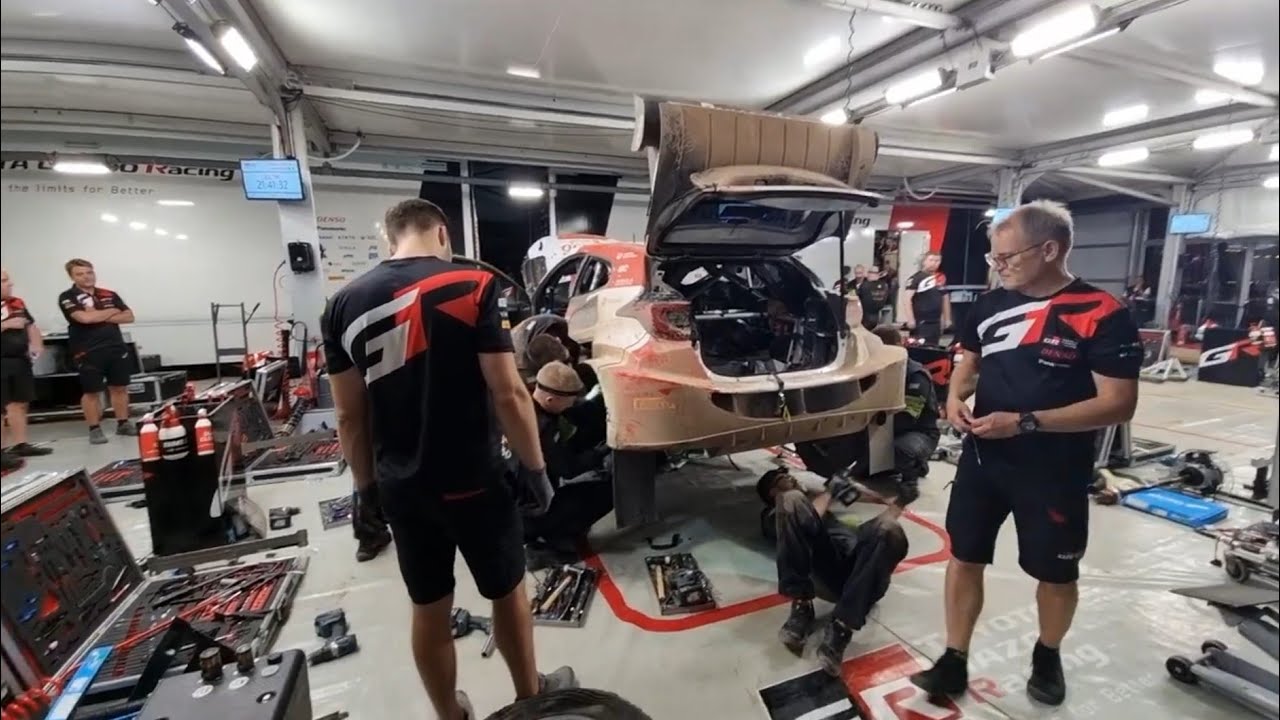 Sebastian Ogier service after damage suspension - Rally Acropolis Greece 2023
