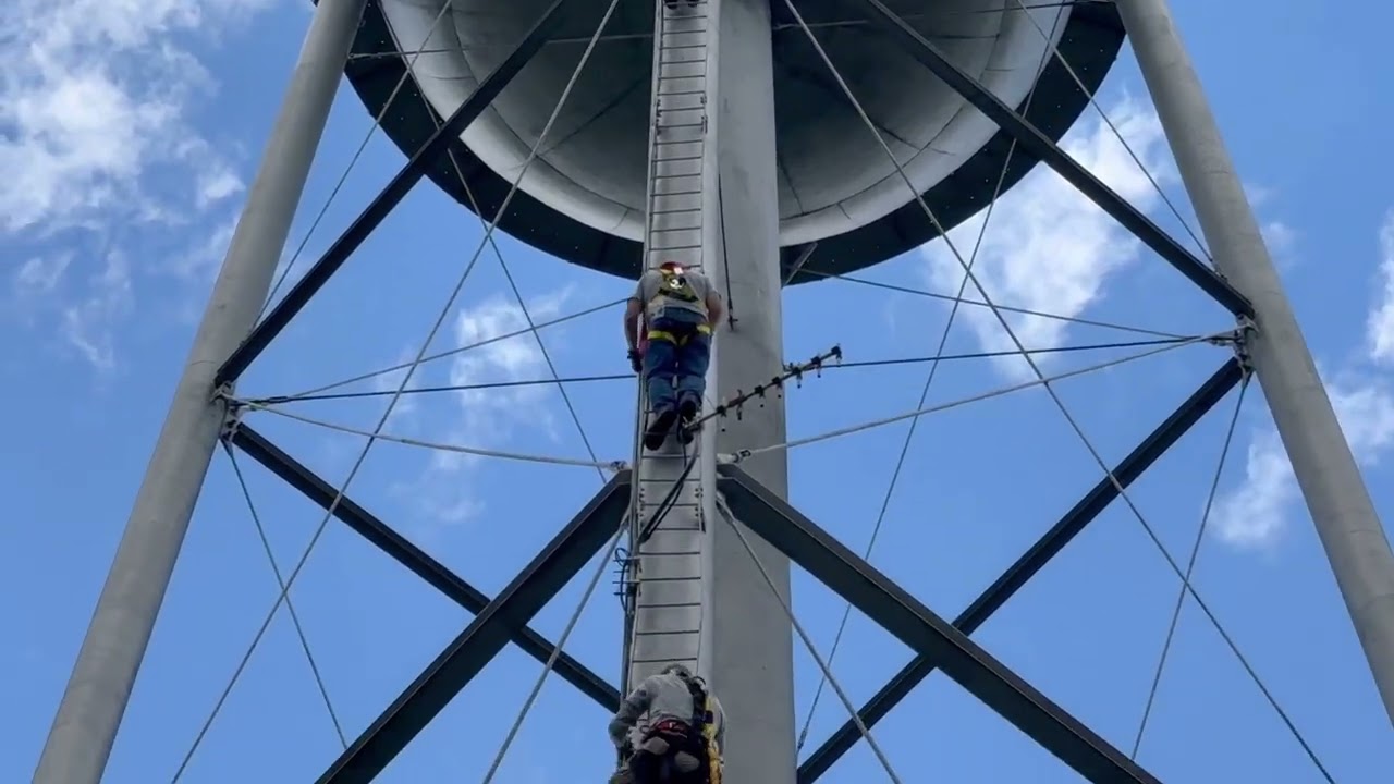 Taking down an antenna from a water tower. #hamradio #OBARC
