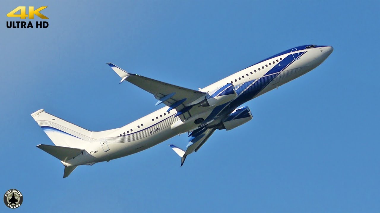 Boeing 737-800 Business Jet steep takeoff! Amsterdam - London Stansted