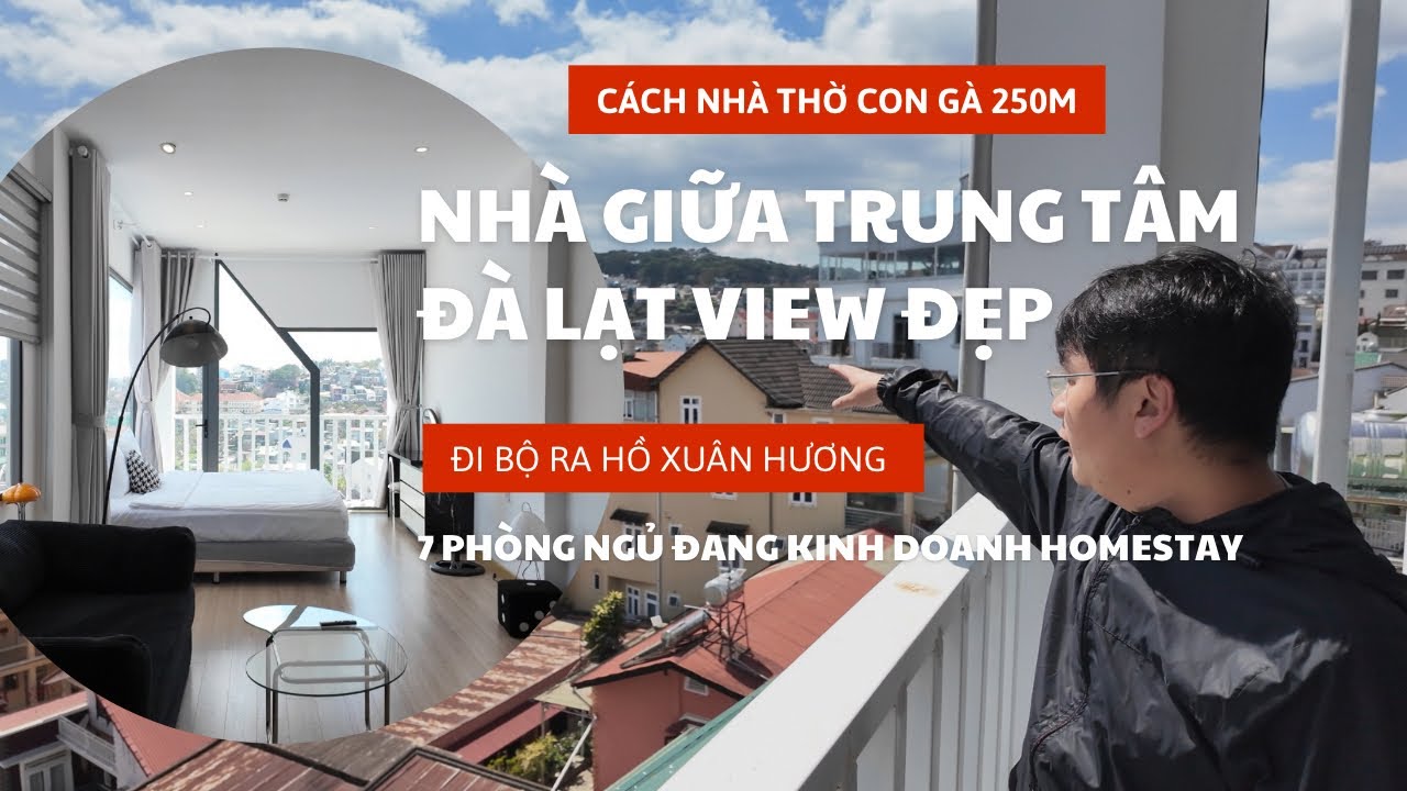 Bán Nhà Trung Tâm Đà Lạt 139m² | Cách Nhà Thờ Con Gà 250m | 7PN Kinh Doanh Homestay – Hẻm Trần Phú