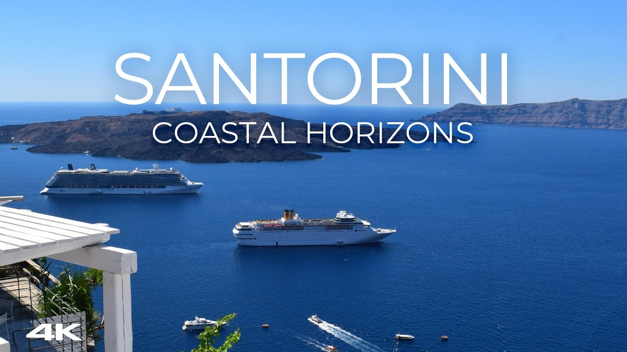 🇬🇷 Santorini in 4K 🌅 | White Serenity Drone Journey ☀️ | Coastal Horizons 🌊