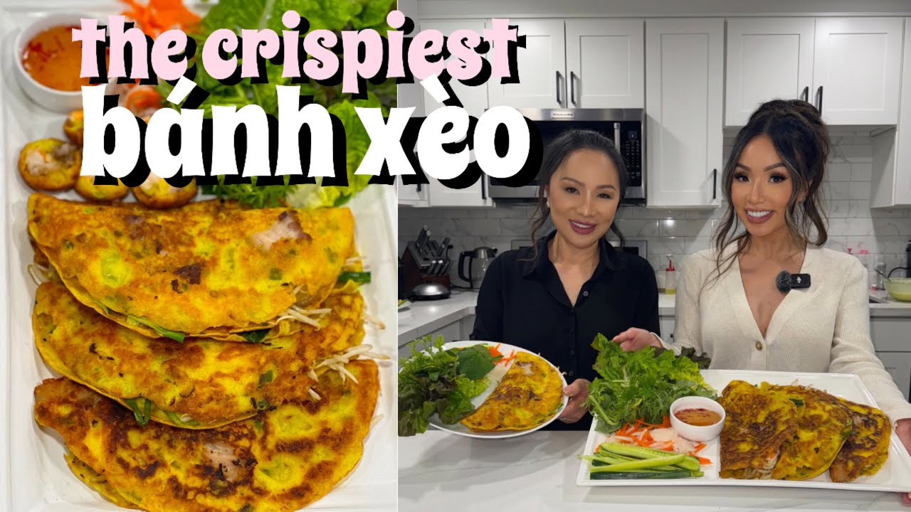 How to Make Vietnamese Bánh Xèo | ￼Crispy Vietnamese Savory Crepe Recipe  | Bánh Xèo￼ Tôm Thịt Heo￼